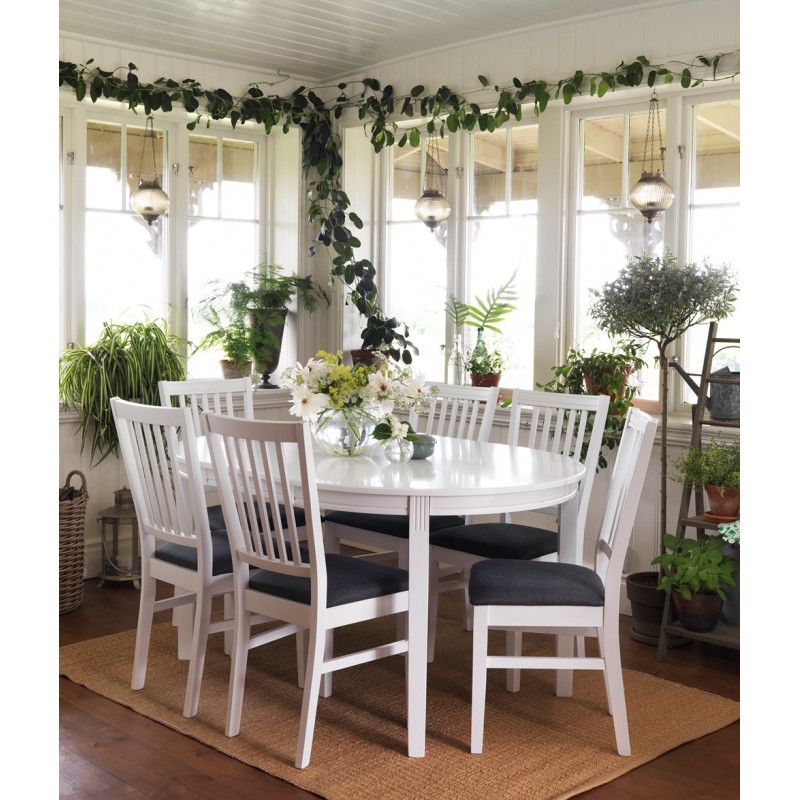 RO Witts Extending Dining Table Oval White